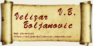 Velizar Boljanović vizit kartica